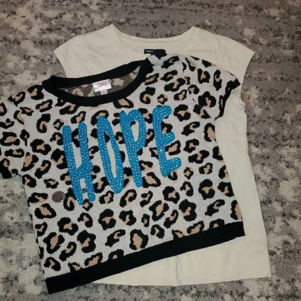 Girls Set of 4 || Large Short sleeved Tops EUC